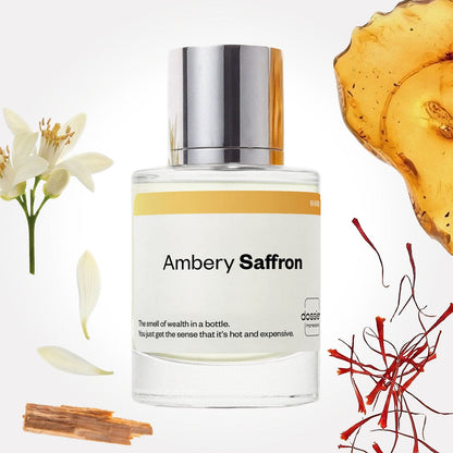 Dossier - Ambery Saffron - Inspired by Baccarat Rouge 540 - Unisex EDP | 1.7 fl oz (50ml) - Dossier Ambery Saffron Eau de Parfum Unisex - Saffron Perfume - Long-Lasting, Vegan & Paraben-Free