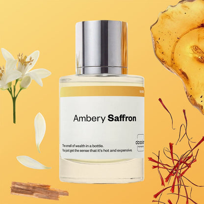 Dossier - Ambery Saffron - Inspired by Baccarat Rouge 540 - Unisex EDP | 1.7 fl oz (50ml) - Dossier Ambery Saffron Eau de Parfum Unisex - Saffron Perfume - Long-Lasting, Vegan & Paraben-Free